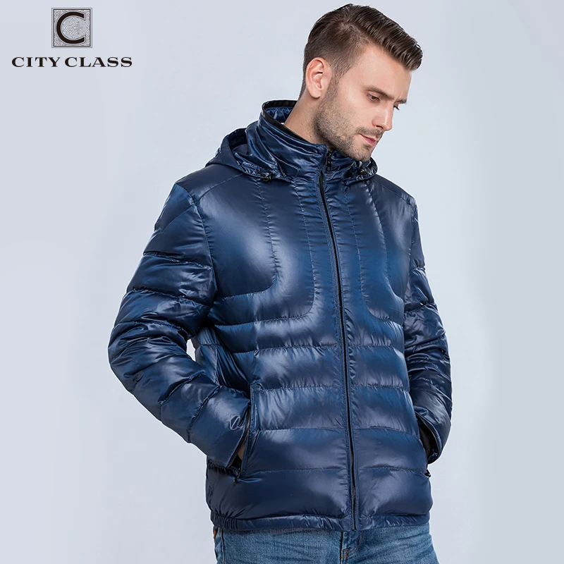 City Class новые мужские легкий пуховики 90% процентов пух зимние теплая мода