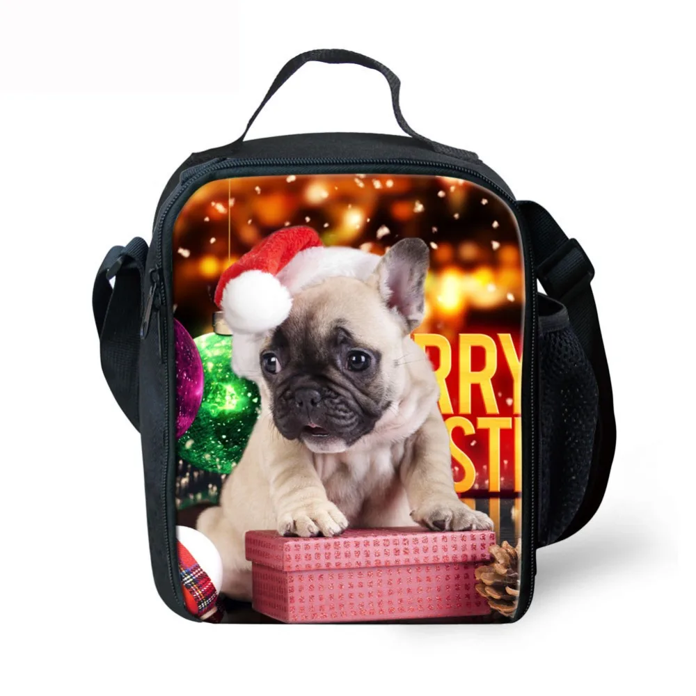 THINK Christmas Dog Cute для студенческой школы Lunchbox сумка холодильник Изолированная