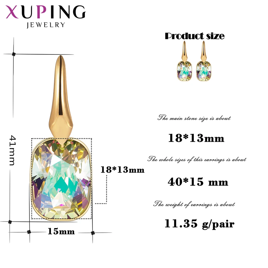 Xuping ювелирные изделия Роскошные обручи серьги кристаллы от Swarovski Бесплатный подарок упаковка на День Матери подарки для женщин девочек S150-20555