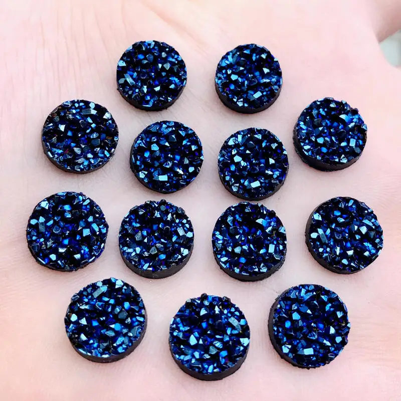 Bling 50 шт 12 мм круглый AB цвета минеральная поверхность смолы Стразы плоский с оборота камень Кабошон DIY Свадебные украшения ремесла-B28