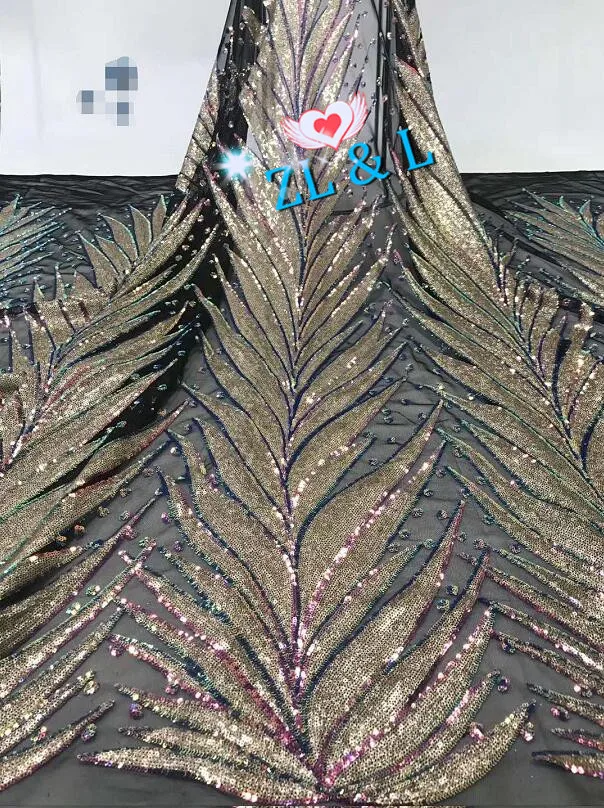 2019 new high quality sequin embroidery French mesh ZLL-1308 African Nigeria lace fabric wedding dress women's | Дом и сад