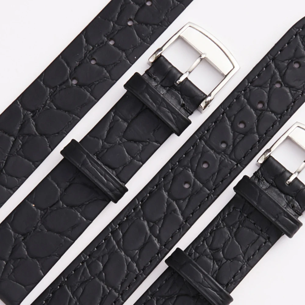 Для женщин ремешок черный часы Группа 13 мм 18 20 Натуральная кожа для Longines