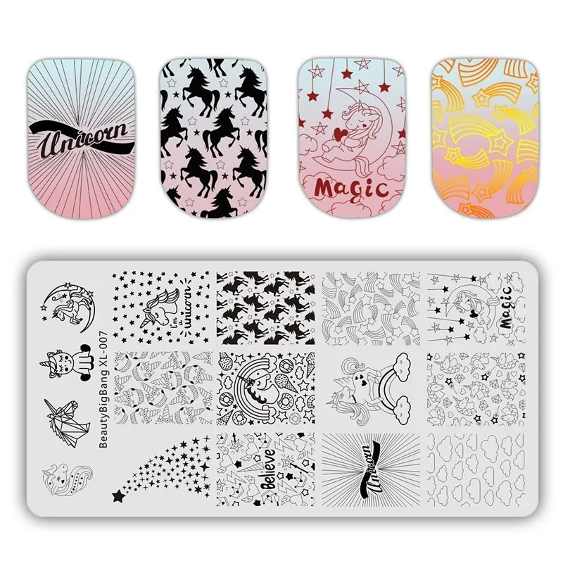 07 BeautyBigBang 6*12 см штамповки ногтей пластины Хэллоуин тема ободок с хэллоуинской тематикой шаблоны для ногтей трафарет маникюр Дизайн ногтей XL-027 - Цвет: 07