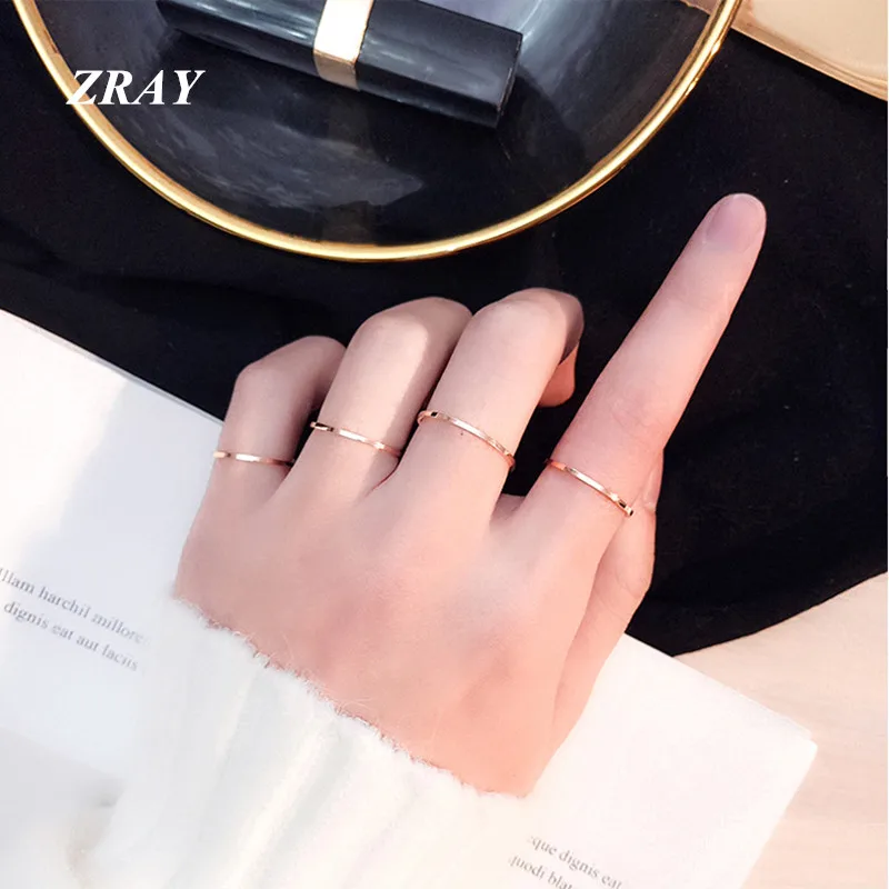 ZRAY (1 мм) простое тонкое титановое стальное золото серебро черный цвет