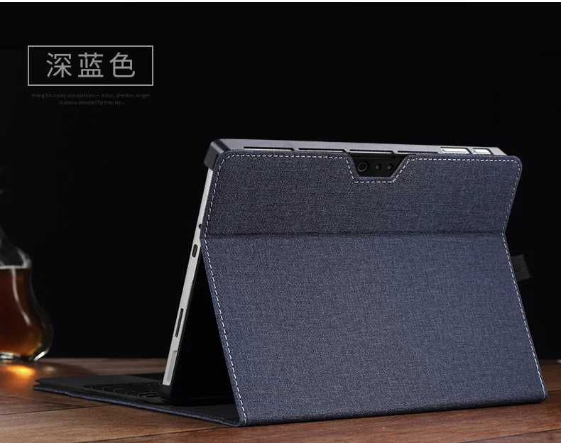 PU кожаный чехол для microsoft surface pro 4 5 6 Чехол 12,3 дюймов защитный чехол для планшета чехол для microsoft pro4 - Цвет: Dark Blue