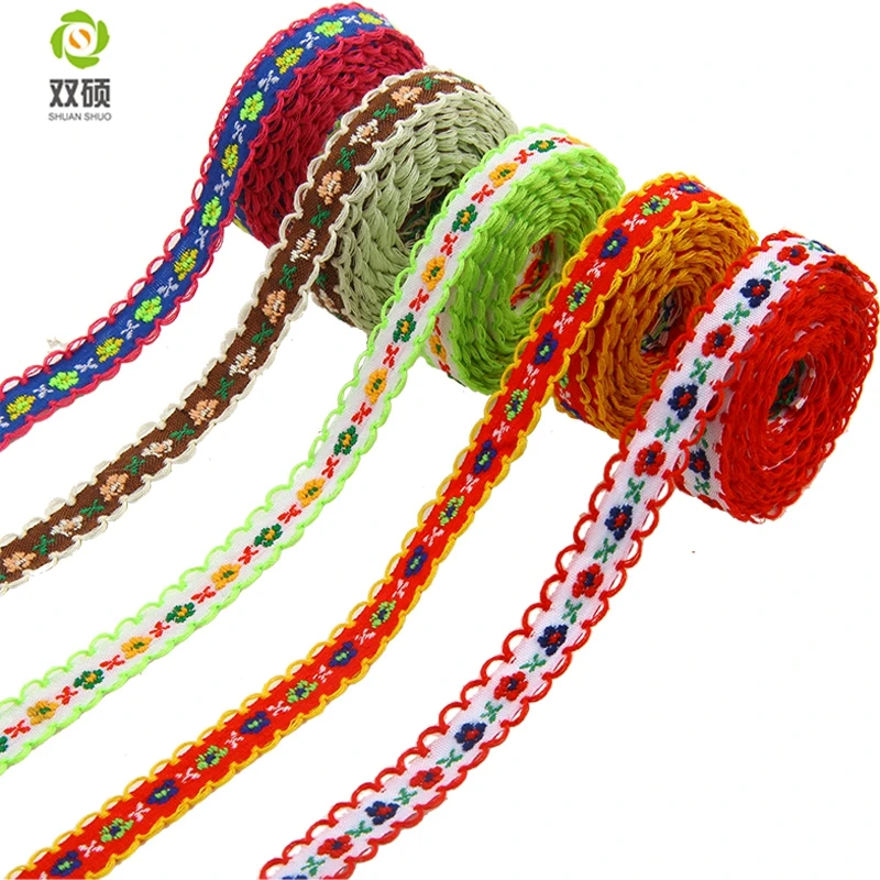 ShuanShuo 10 мм Одиночная лицевая корсажная и атласная вышитая кружевная лента