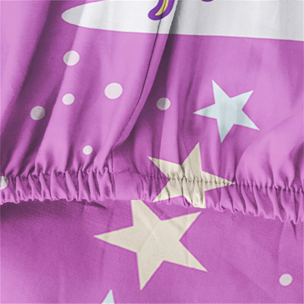 Набор постельного белья для девочек с изображением единорога цветной мультяшный