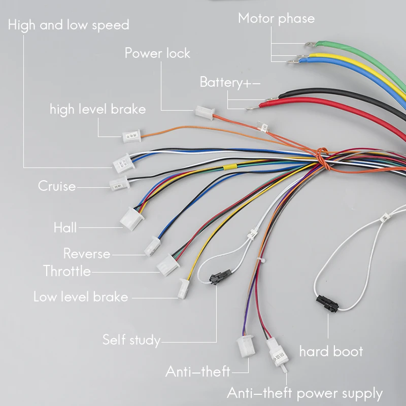 Бесщеточный контроллер 42 V-72 V 3000W 50A 24Mosfet 120 градусов фазовый Электрический велосипед регулятор скорости вращения двигателя Байк, способный преодолевать Броды контроллер скутера