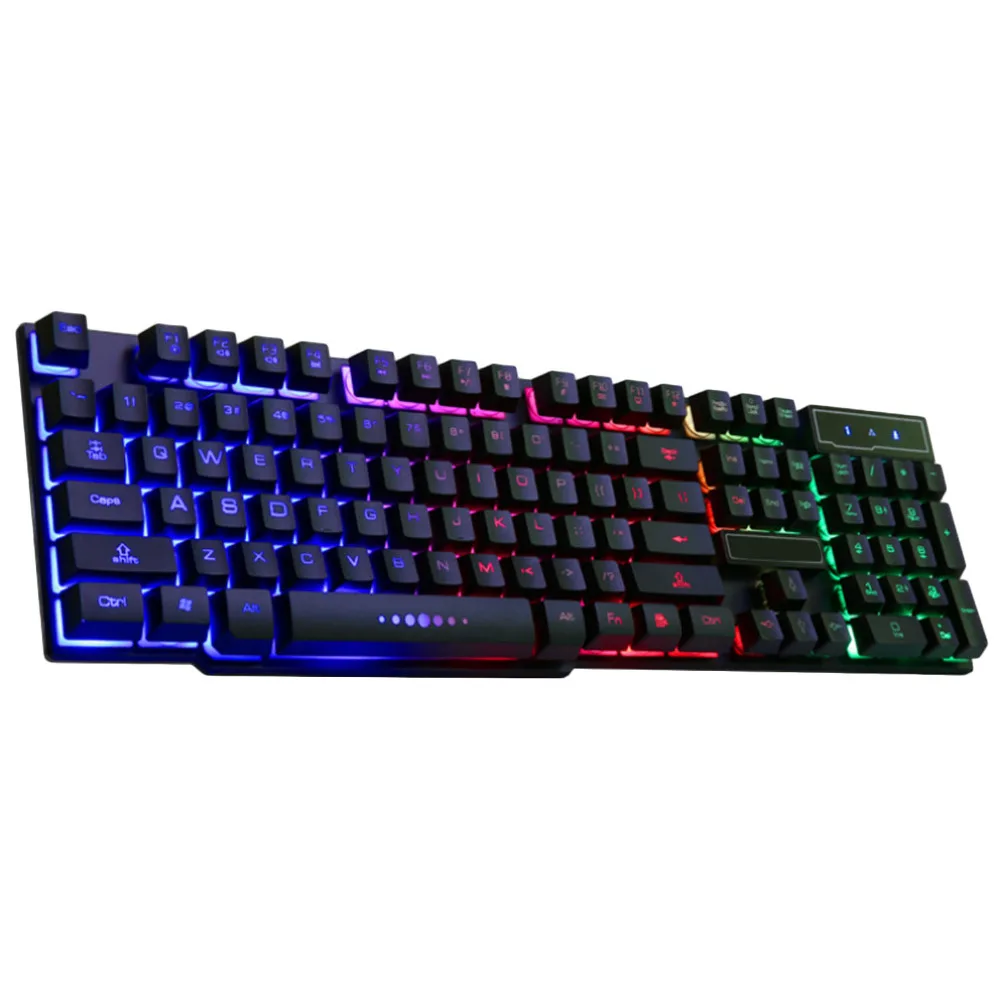 Vococal LED 104 клавиши игровая клавиатура с подсветкой геймер USB Проводная для
