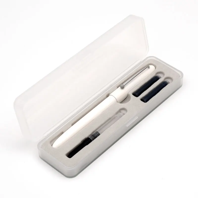 White Andstal Kaco Retro 0,38 мм перьевая ручка с колпачком авторучка с чернильным картриджем подарочный набор плавное письмо для применения студентами ручки для письма - Color: White