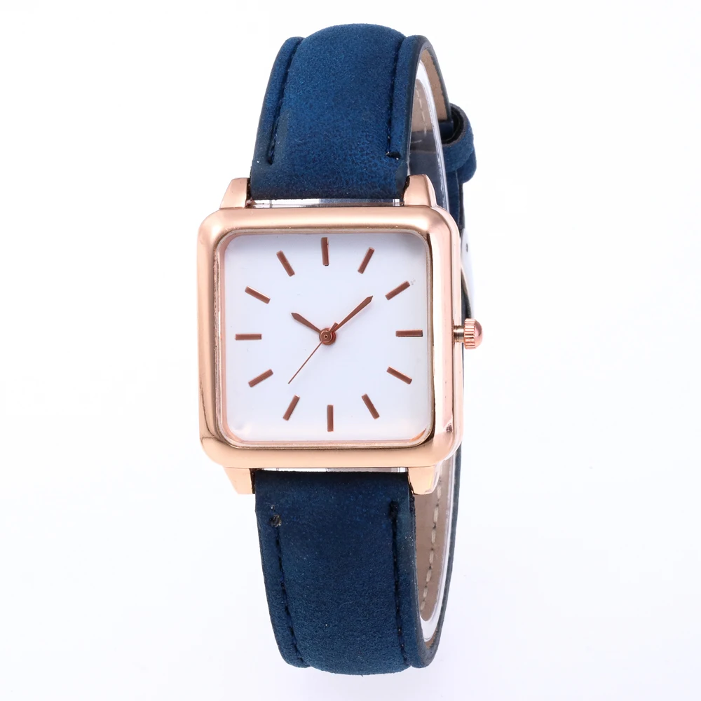 Лидирующий бренд простые женские часы-браслет квадратные кожаные Наручные часы