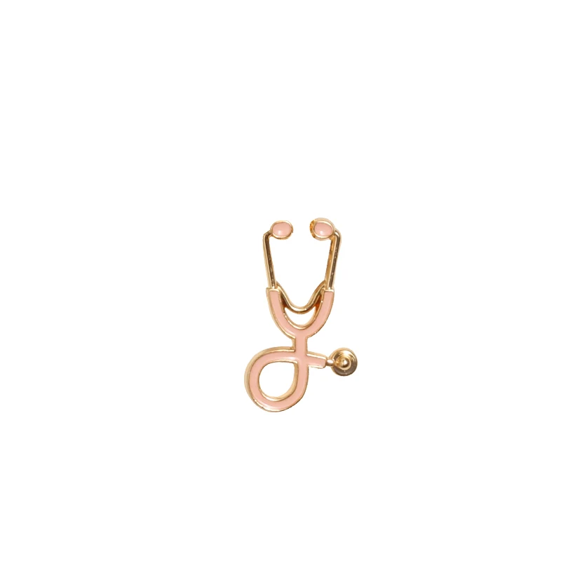 gold-pink 18style медицинский стетоскоп, эмалированные булавки, анатомия сердца, зуб, мозговая брошь для врача, медсестры, нагрудные булавки, куртки, значок, Ювелирное Украшение с иконой - Окраска металла: gold-pink
