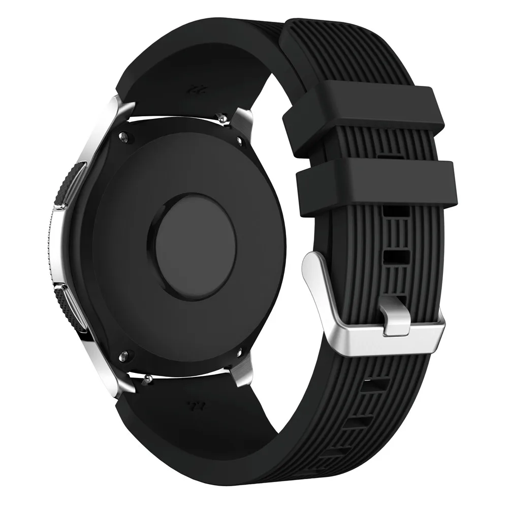 Черный Силиконовый ремешок для samsung gear S3 Frontier/galaxy watch 46 мм часы с окантовкой ремешок против царапин защита Круглый браслет - Цвет: Черный