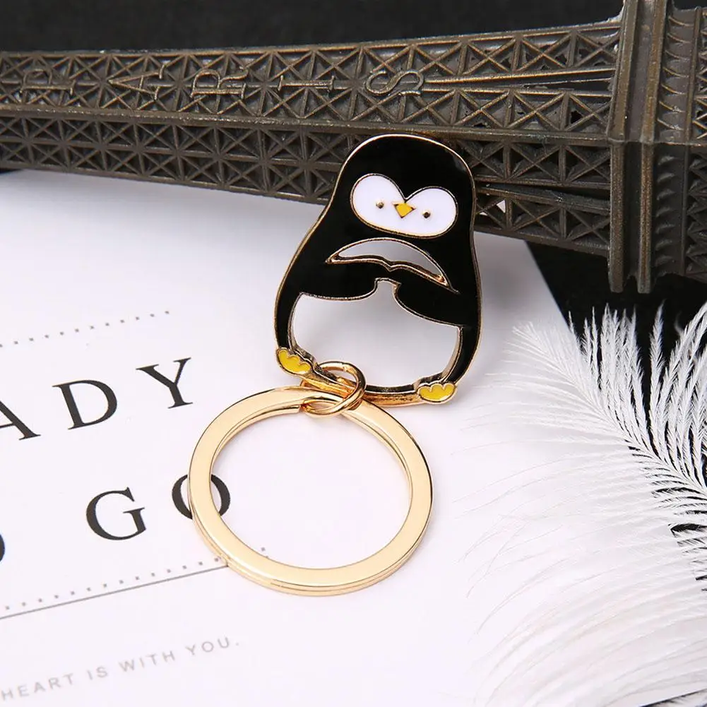 Полярный медведь Пингвин роза цветок кулон брелок кольцо держатель сумка Декор