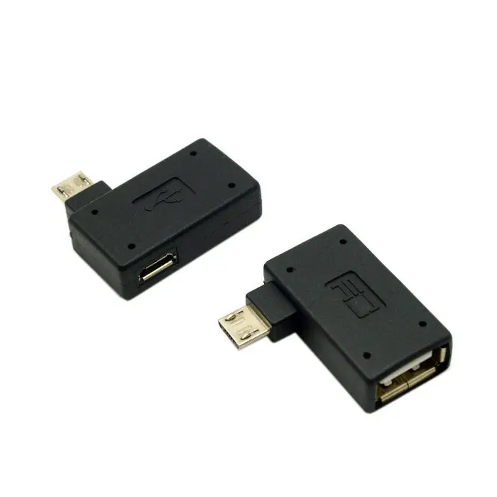 Jimier 2 шт. левый и правый угловой 90 градусов Micro USB 0 хост-адаптер OTG с питанием для