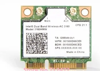 Новая карта для Intel Dual Band Wireless AC 3160 3160HMW 802.11ac Wifi + Bluetooth 4 0 Half Mini PCI-E 2 4G/5Ghz 433 Mbps |