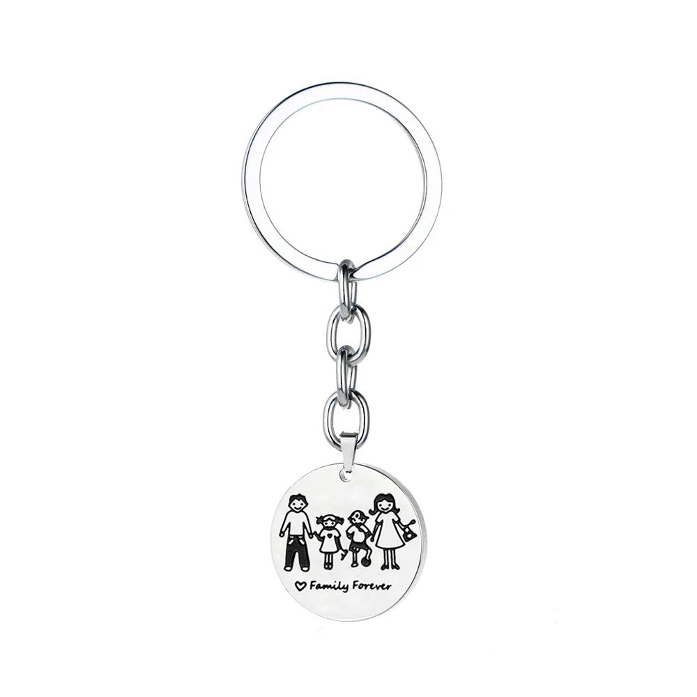 Семья навсегда дети подарок на день рождения нержавеющая сталь кулон брелок для