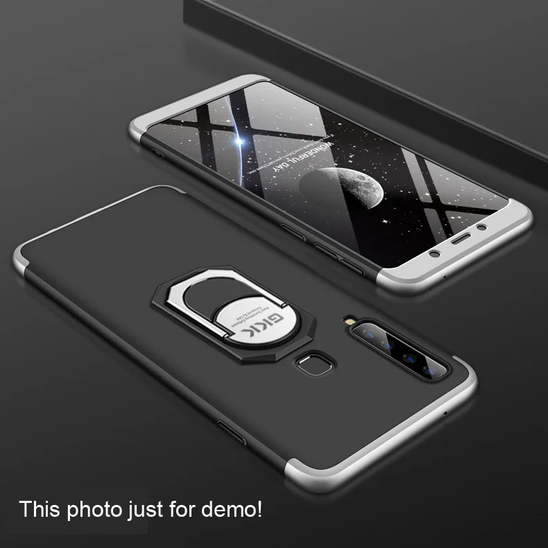 Чехол gkk для Asus Zenfone Max Pro M2 M1 ZB631KL 360 Защитная крышка с кольцом-держателем для пальцев
