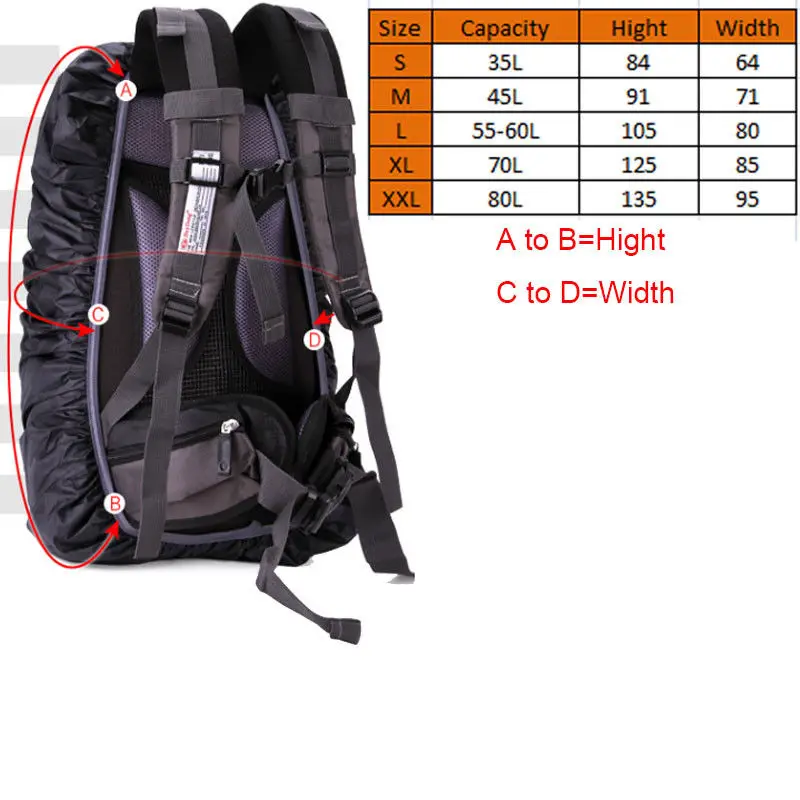 Чехол дождевик портативный водонепроницаемый рюкзак с защитой от кражи для