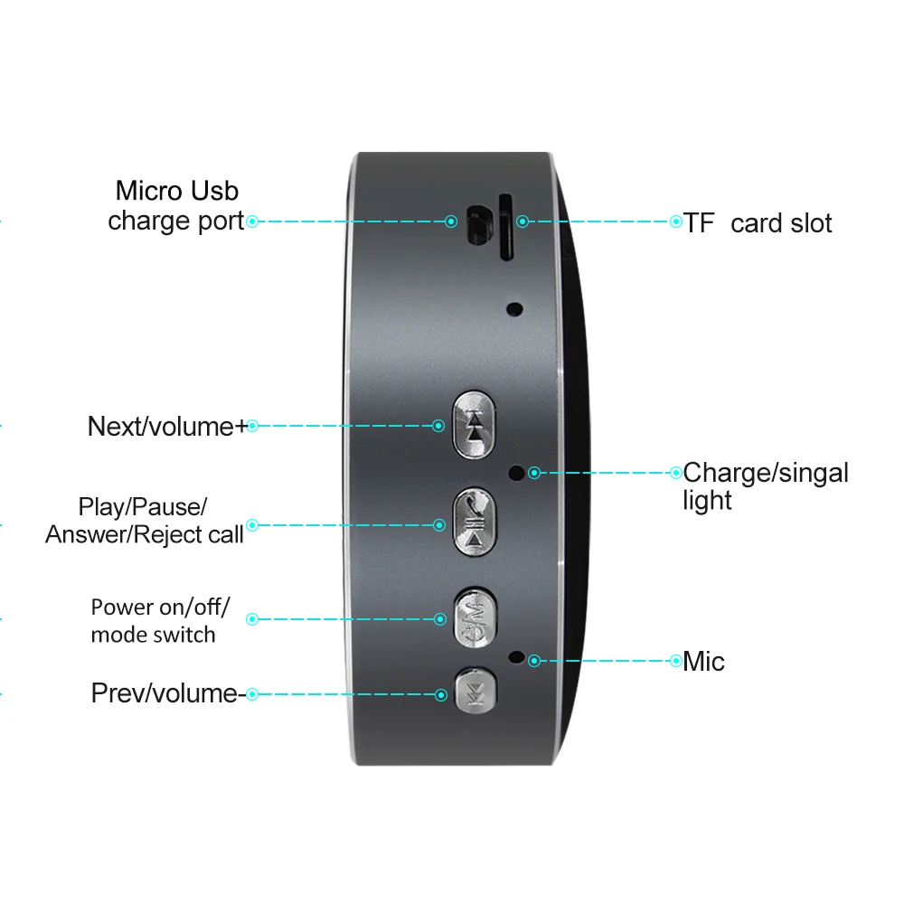 CHYI Беспроводной Bluetooth Динамик мини Портативный металлический сабвуфер Hi Fi