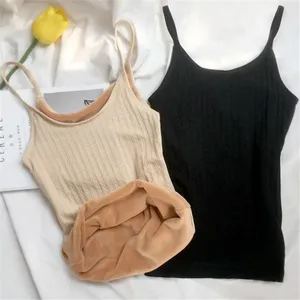 Новые женские майки на осень и зиму, теплые плотные вельветовые майки, универсальная однотонная майка, женский жилет без рукавов, Приталенный джемпер, топы A755