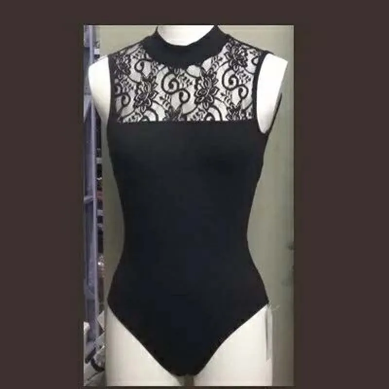 Black Lace sleeve Высокое качество, балетный танцевальный Купальник для девочек, обтягивающий эластичный балетный сценический танцевальный костюм, балетные трико для женщин - Цвет: Black Lace sleeve