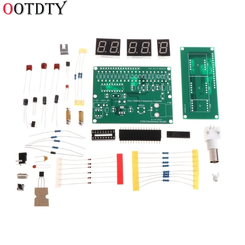 OOTDTY 1Hz-75MHz Frequency Counter 7V-9V 50mA DIY Kit Cymometer Module Tester Meter | Инструменты