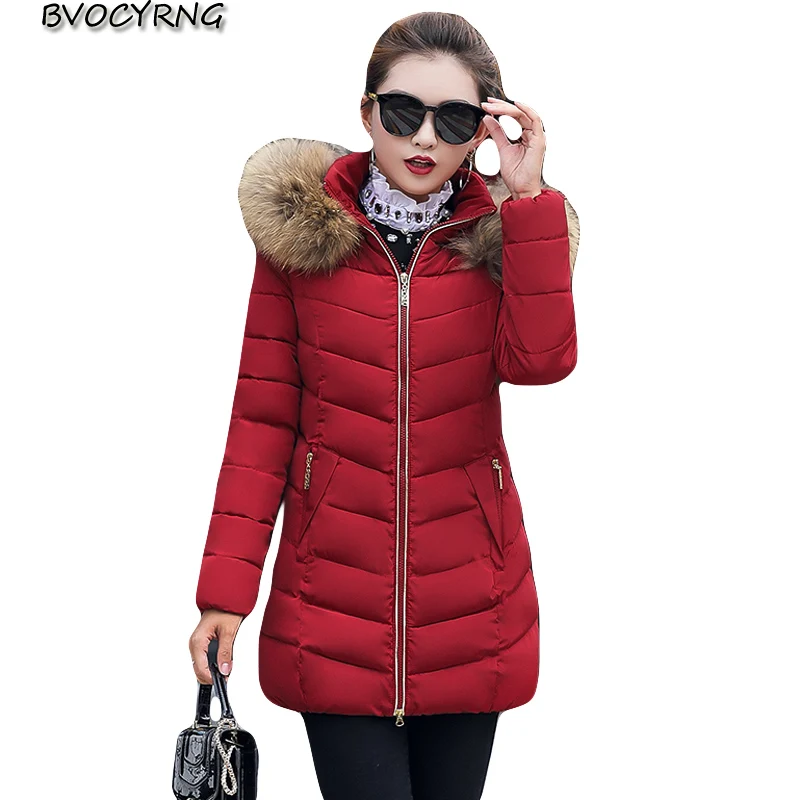 2018 New Winter Jacket Women Fur Hooded Parka Long Coats Cotton Padded Coat Warm Thicken Jaqueta Feminina Inverno | Женская одежда
