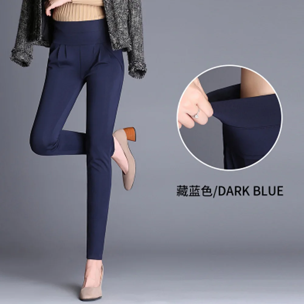 navy pants Новые Брендовые женские повседневные шаровары размера плюс 5XL 6XL, женские свободные брюки, эластичные штаны с высокой талией, Классические винтажные плиссированные штаны - Цвет: navy pants