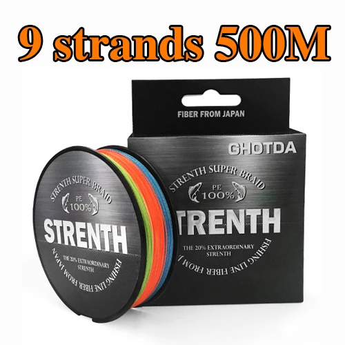 9 Strands 500M Многоцветный 8/9/4 нити 100 м 150 м 300 м 500M PE плетеная леска морской рыбалки переплетения сверхмощные GHOTDA - Color: 9 Strands 500M