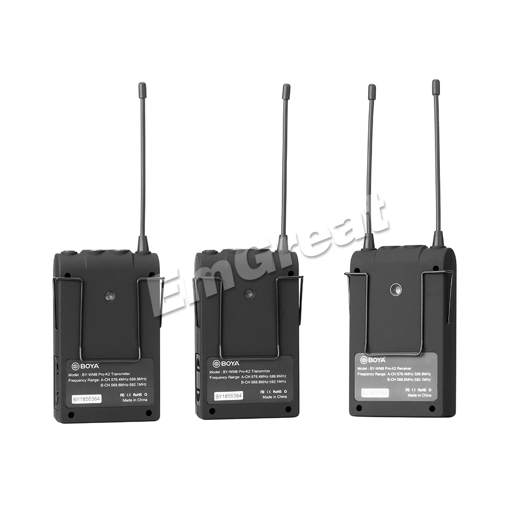 BOYA BY-WM8 PRO UHF двойной беспроводной петличный микрофон системы для Canon Nikon DSLR камера видео интервью вещания видеокамеры