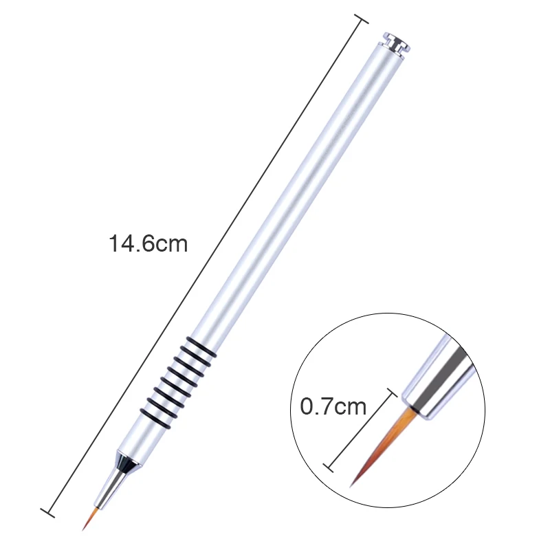 0.7cm 1 шт УФ-гель для ногтей, кисть для рисования, рисования, Цветочная ручка, 5 мм-20 мм, инструмент для маникюра и дизайна ногтей - Цвет: 0.7cm