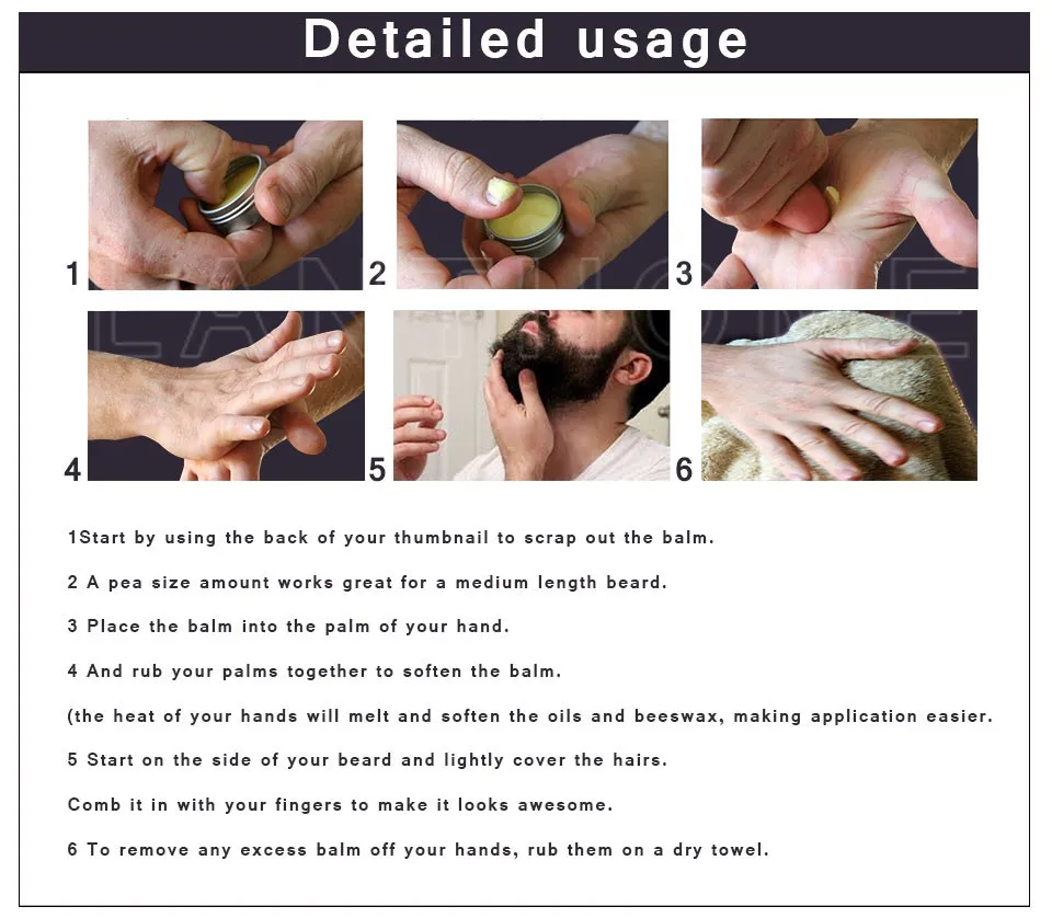 4 шт. натуральнатуральное масло для роста бороды бальзам ухода за бородой