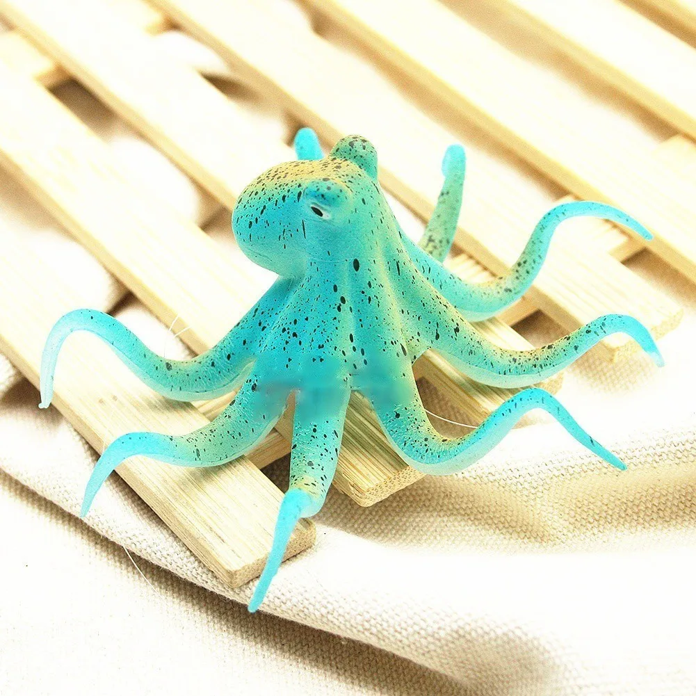 Аквариум искусственные флуоресцентный Осьминог узор украшения Fish Tank