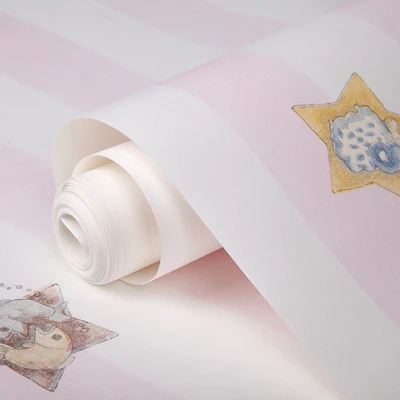 A pink stars 2010 Новые вертикальные полосы мультфильм любовь звезды Детская комната гостиная обои для подростков мальчик девочка ТВ фон спальня Фотообои - Цвет: A pink stars 2010