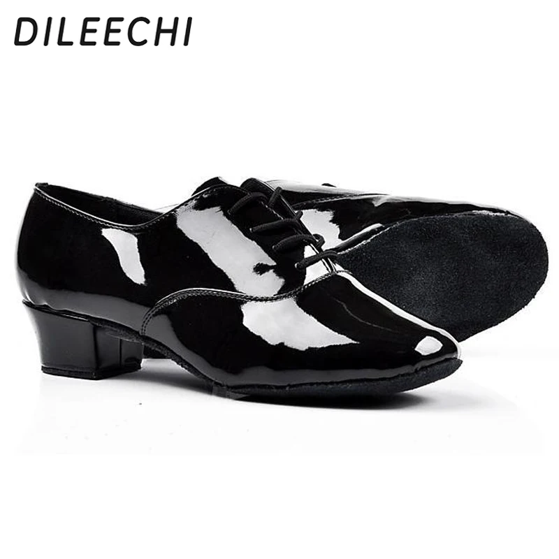 DILEECHI мужские туфли для латиноамериканских танцев черные из искусственной кожи