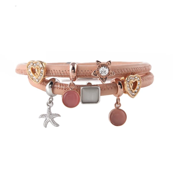 Винни Дизайн Ювелирные изделия Белый Небесный розовый Золотой шарм Бесконечный