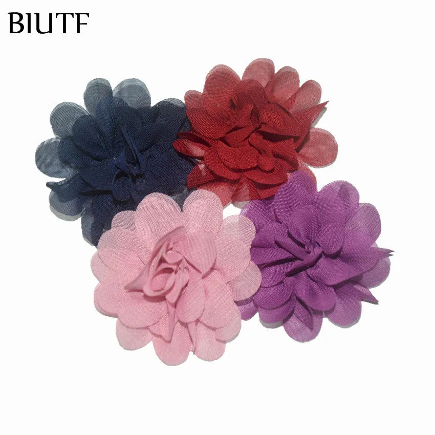 10 шт./лот классический 2 дюйма ткань шифон с цветочным узором подкладкой заколка