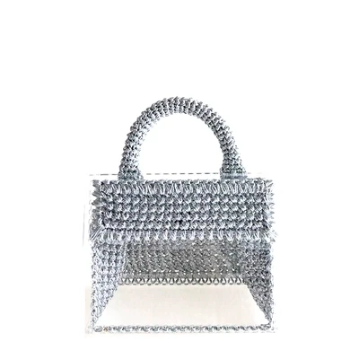 Прозрачная женская сумка акриловая шерсть через плечо Пляжная ручная работа