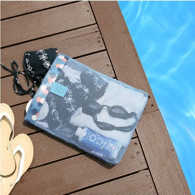 Transparent bag Summer Portable sports zip lock plastic bags swimsuit mesh storage clothes organizer | Дом и сад