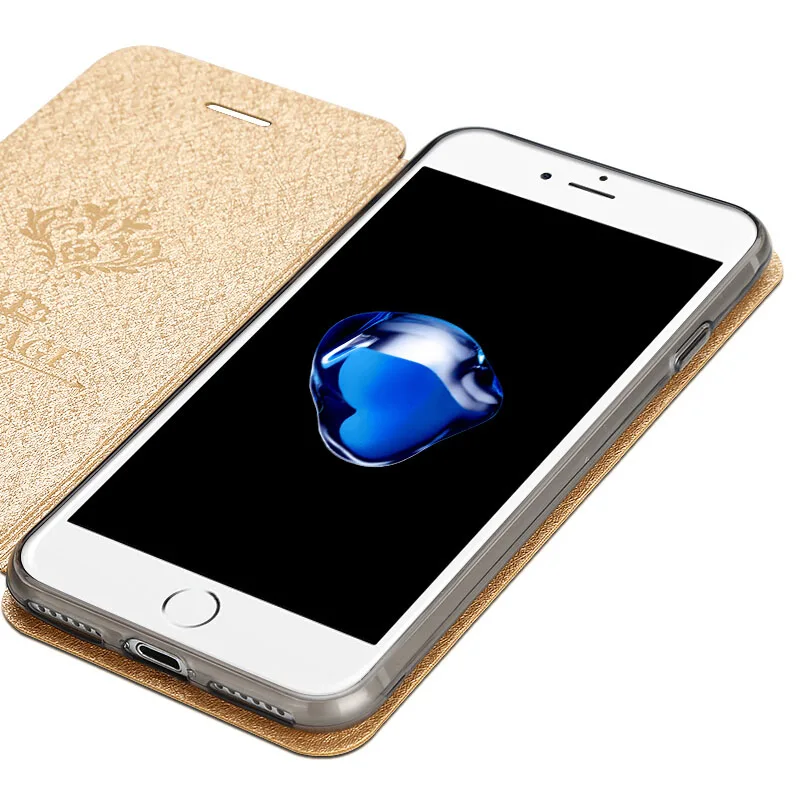 Чехол для iphone 8Plus кожаный Mofi защитный чехол противоударный силиконовый Флип Роскошный чехол Apple iphone 7 чехол iphone 8Plus чехол