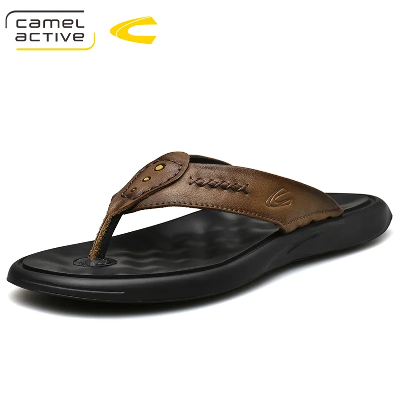 Мужские Пляжные шлепанцы Camel Active коричневые повседневные слиперы из натуральной