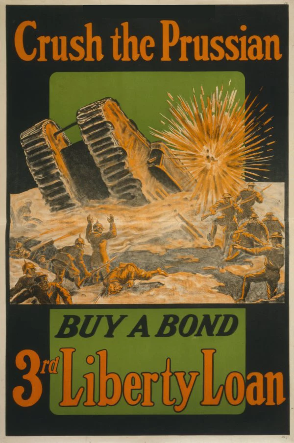 Винтажный WW2 рекламный Танк битва раздавить прусский Ретро плакат Холст Картина