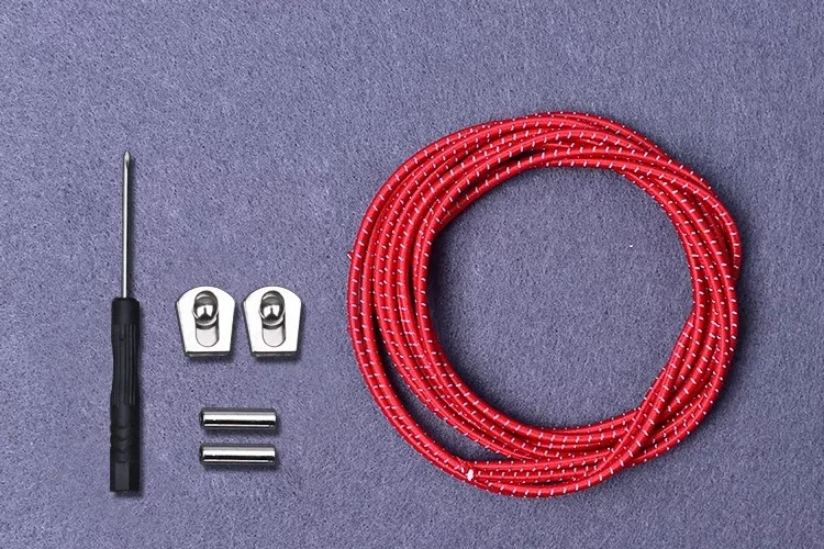 Reflective Red 1 пара не завязывать шнурки эластичный металлический замок светоотражающие шнурки для детей и взрослых быстрый ленивый шнурки кроссовок шнурки - Цвет: Reflective Red