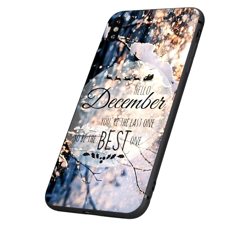 Черный чехол ТПУ для iphone 5 5s se 6 6s 7 8 plus x 10 чехол силиконовый чехол для iphone XR XS 11 pro MAX пейзаж зимний светильник снег