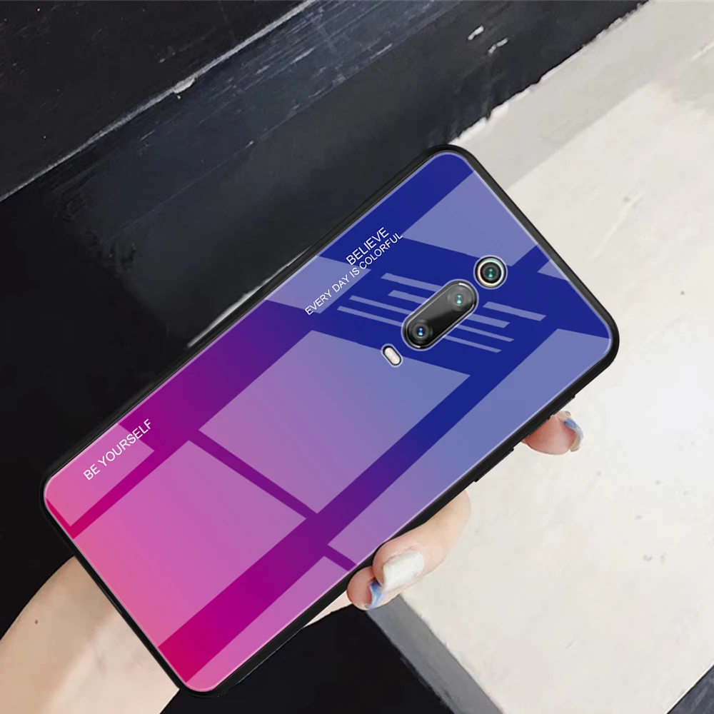 KEYSION градиентный чехол из закаленного стекла для Xiaomi Redmi K20 Pro Mi 9 9T защитный