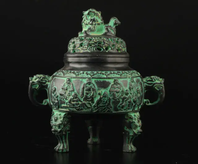 Китайская Винтажная Коллекция старинное бронзовое литье духовный Лев Будда