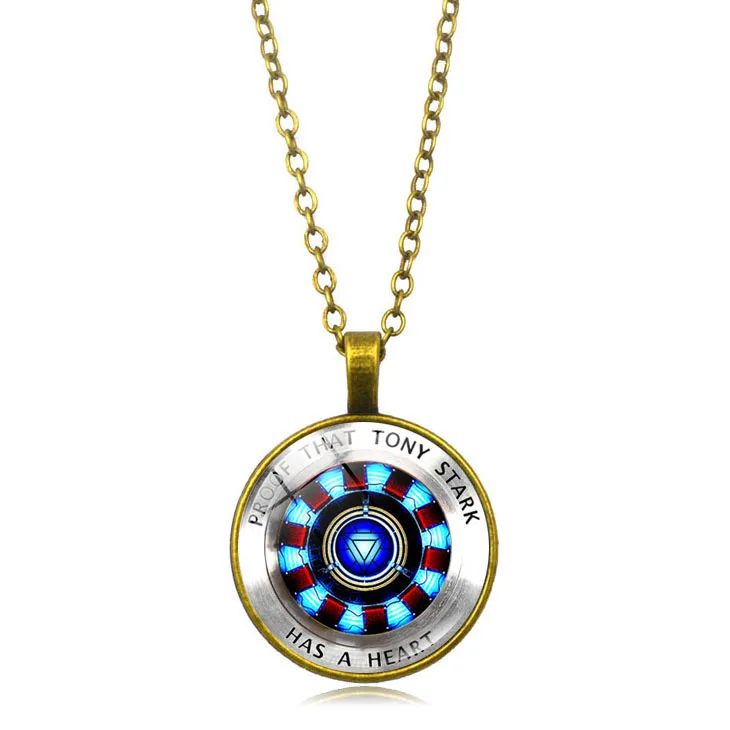 Железный человек Серебряный стеклянный купольный кулон Тони Старк Тибет