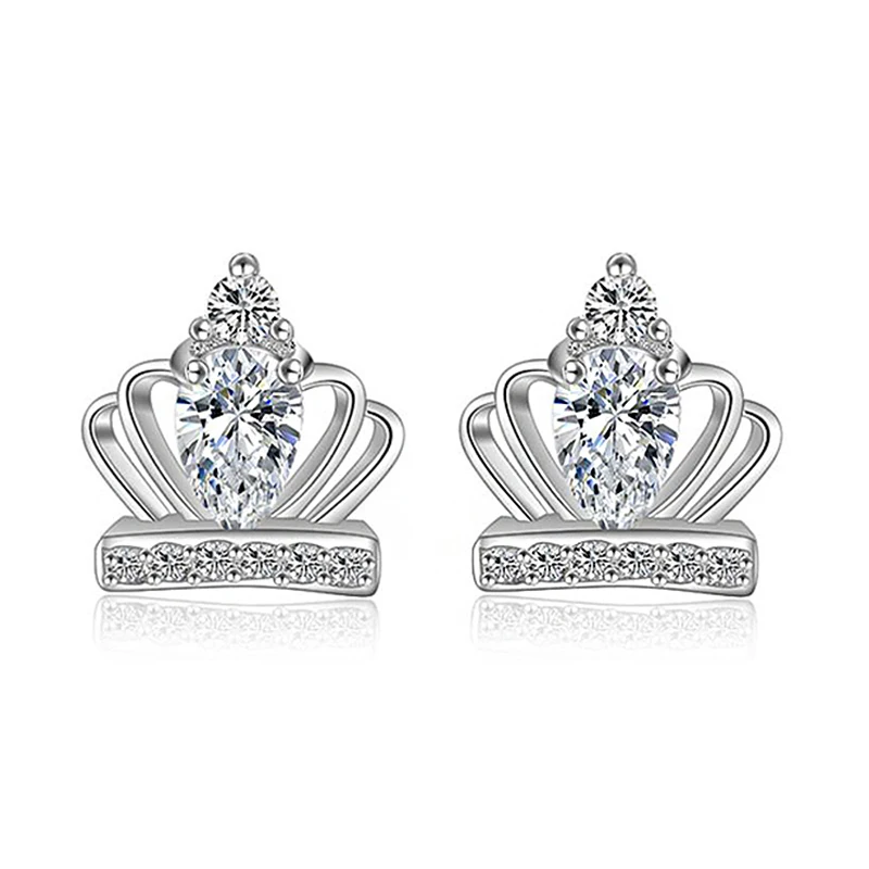 Серьги-гвоздики из розового золота с фианитами 3 А | Украшения и аксессуары