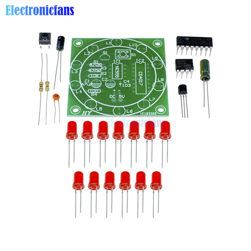 Diymore Лаки поворотные люкс электронный пакет CD4017 NE555 самостоятельно DIY